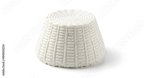 Textured white ceramic stool isolated on white background