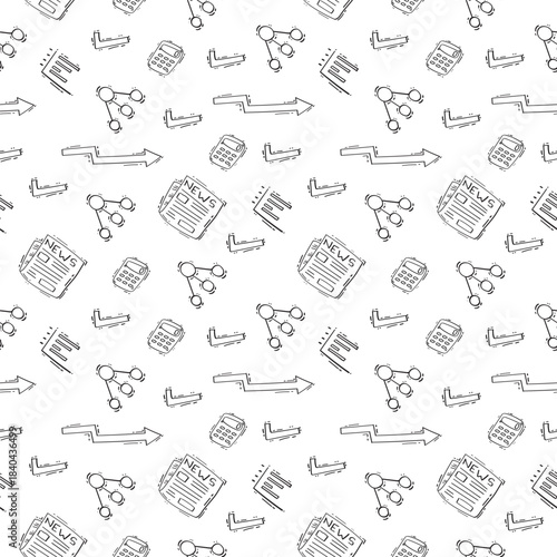 hand drawn business seamless pattern background
