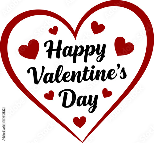 happy valentine's day Celebration Greeting Card Illustration Design with Love Symbol Text Font