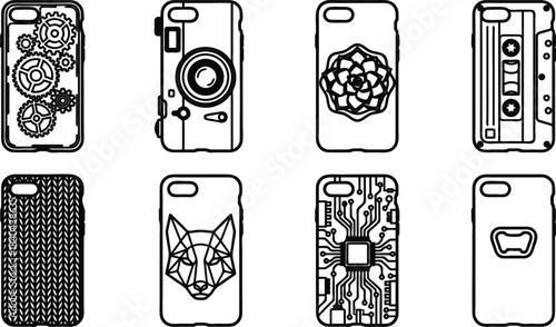 Unique Phone Case Designs with Creative Patterns and Symbols