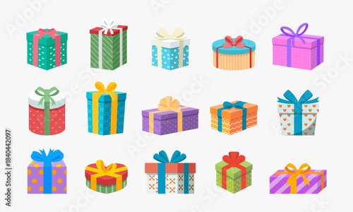 set of colorful gift boxes