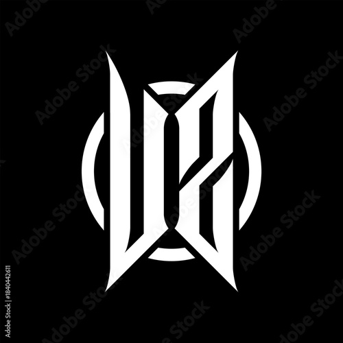 UZ Monogram Logo on Black Background