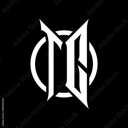 TC Monogram Logo on Black Background