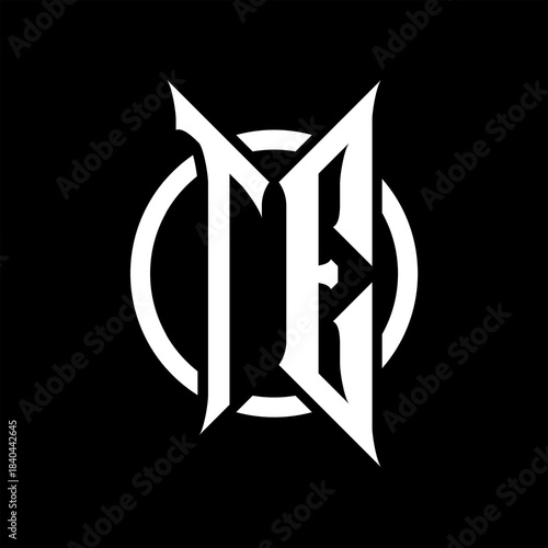 TE Monogram Logo on Black Background