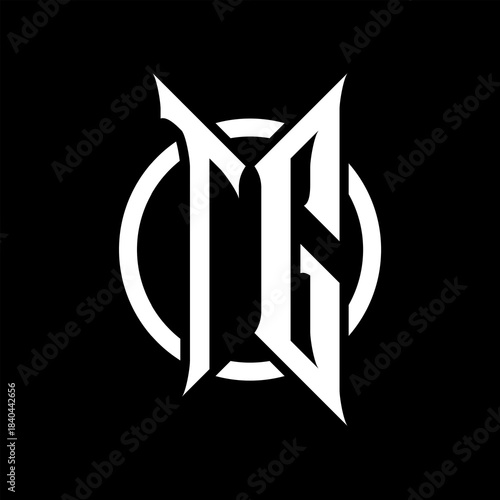 TG Monogram Logo on Black Background