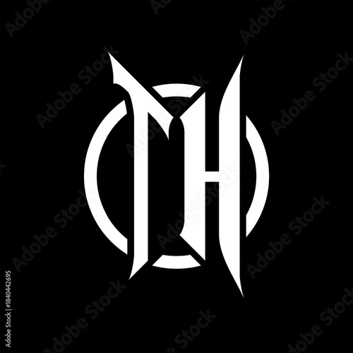 TH Monogram Logo on Black Background