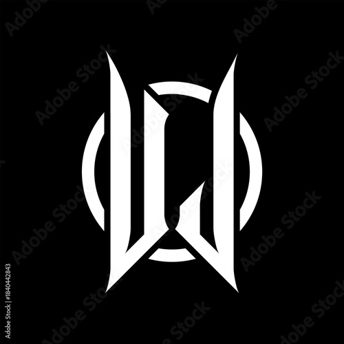 UJ Monogram Logo on Black Background