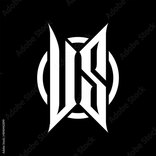 US Monogram Logo on Black Background
