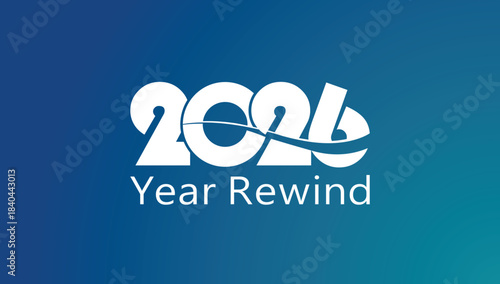 Bold white “2026 Year Rewind” typography on a smooth blue gradient background, modern recap banner ideal for annual highlights, social media summaries, video thumbnails, and end‑of‑year presentations.