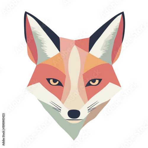 Fototapeta samoprzylepna Głowa lisa na transparentnym tle