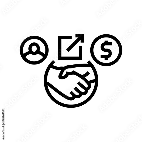 referral bonus line icon vector illustration