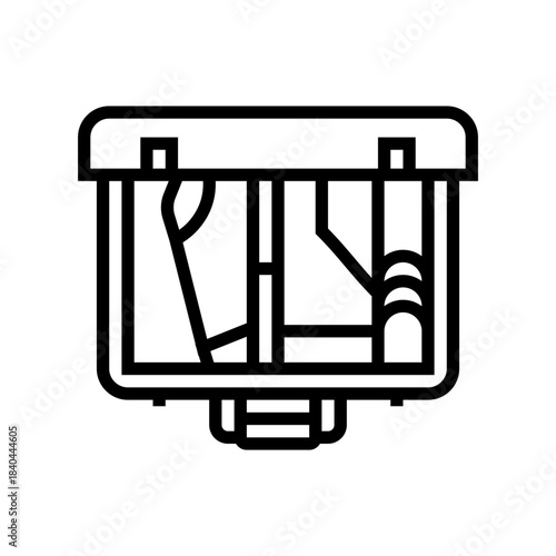 packing suitcase for journey line icon vector illustration