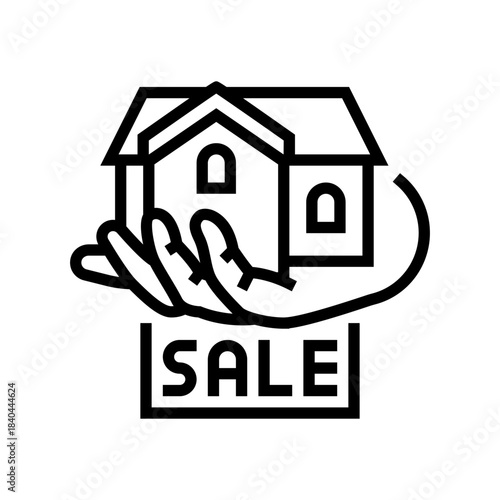 property for sale line icon vector illustration