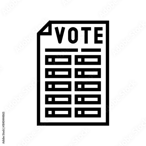 voting ballot line icon vector illustration