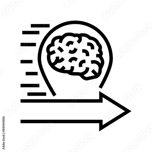 brain drain line icon vector illustration
