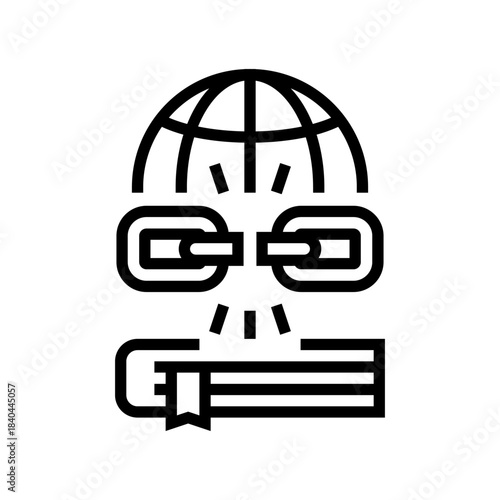 lost cultural connection line icon vector illustration