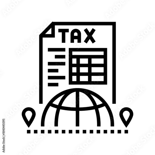 departure tax line icon vector illustration