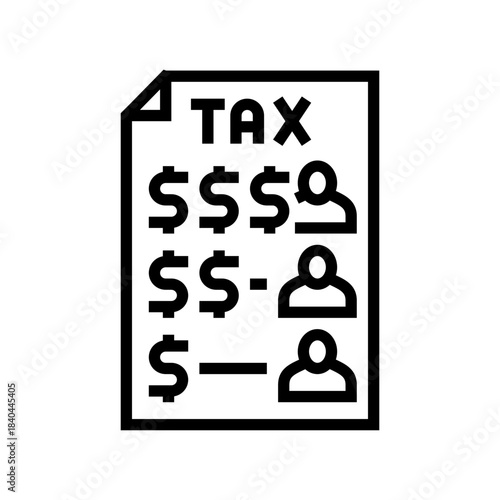 taxation levels for income groups line icon vector illustration