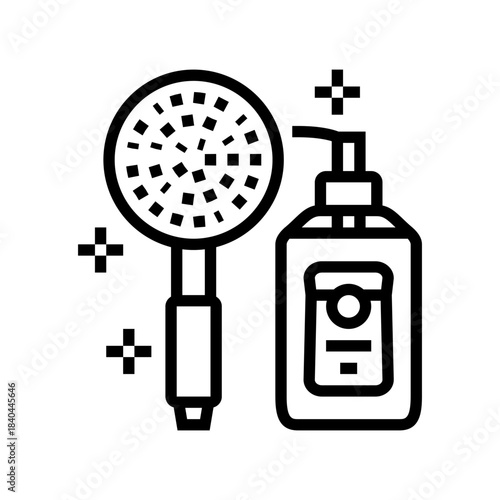 shower mild soap line icon vector illustration