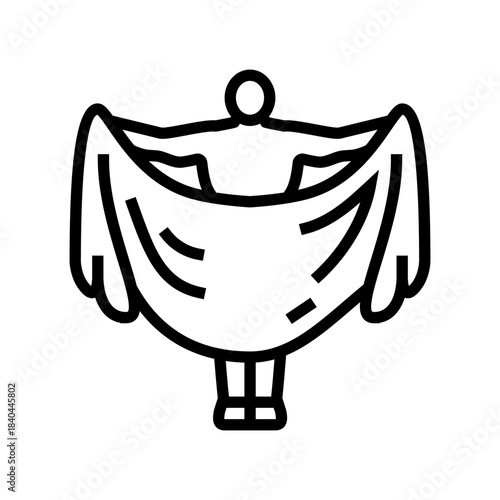 dry off properly a clean towel line icon vector illustration