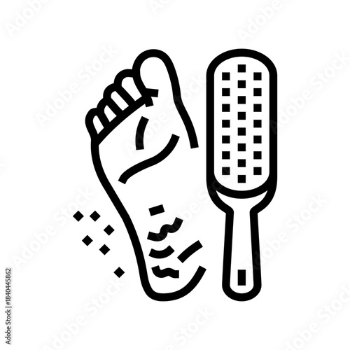 use foot scrub foot hygiene line icon vector illustration
