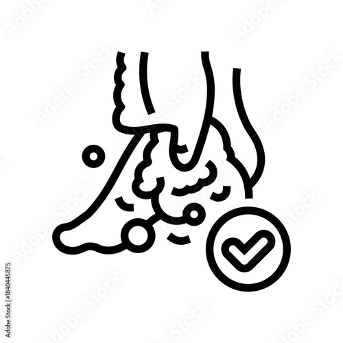 wash feet soap and water line icon vector illustration