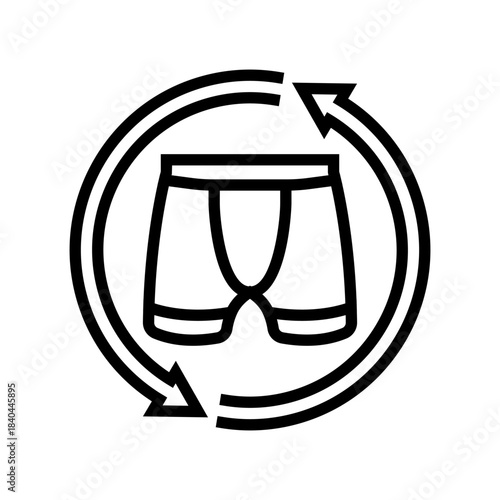 change into clean underwear daily line icon vector illustration