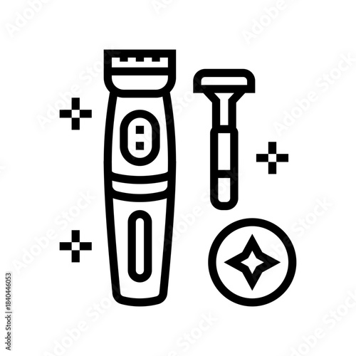 keep intimate grooming tools clean line icon vector illustration