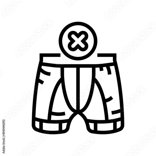 avoid wearing tight clothing line icon vector illustration