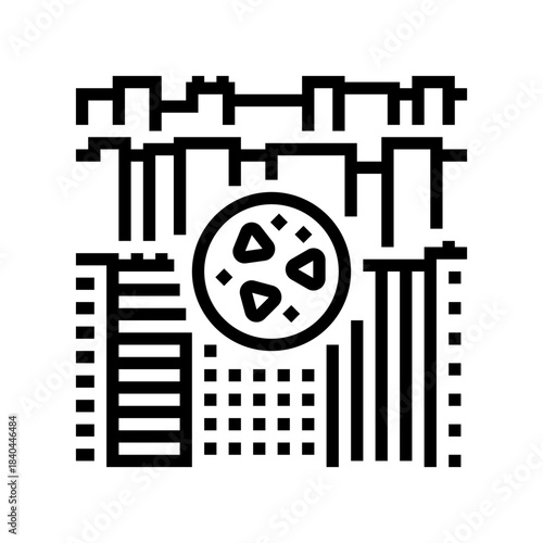 microplastics urban environment line icon vector illustration
