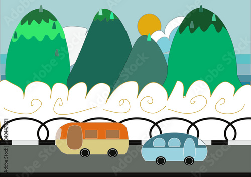 Retro Camper Van Road Trip in Green Mountains