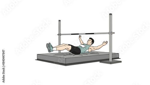 Athlete Soaring Over High Jump Bar During Athletic Competition