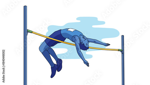 Athlete Soars Over High Jump Bar in Dynamic Illustration of Athletic Achievement