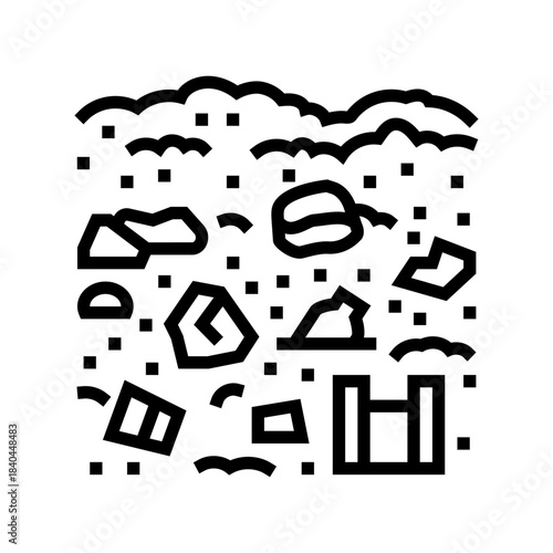 soil mixed plastic and glass line icon vector illustration