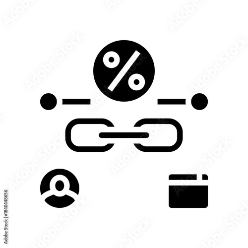 commission payment glyph icon vector illustration