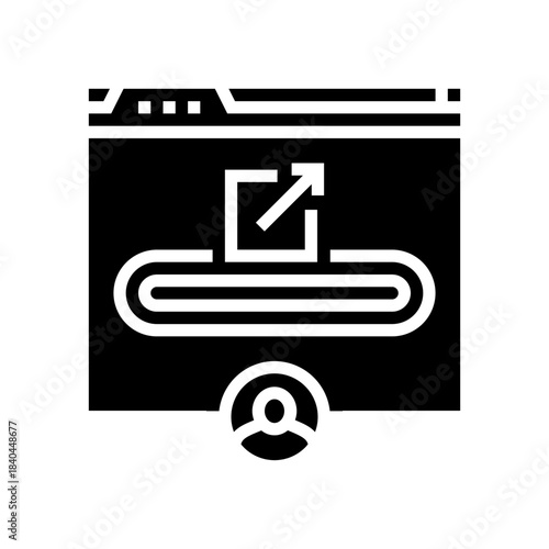 referral code glyph icon vector illustration
