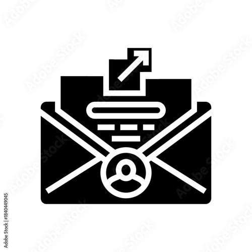 referral email invitation glyph icon vector illustration