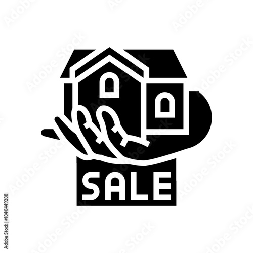 property for sale glyph icon vector illustration