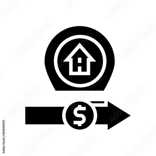 sending money home glyph icon vector illustration