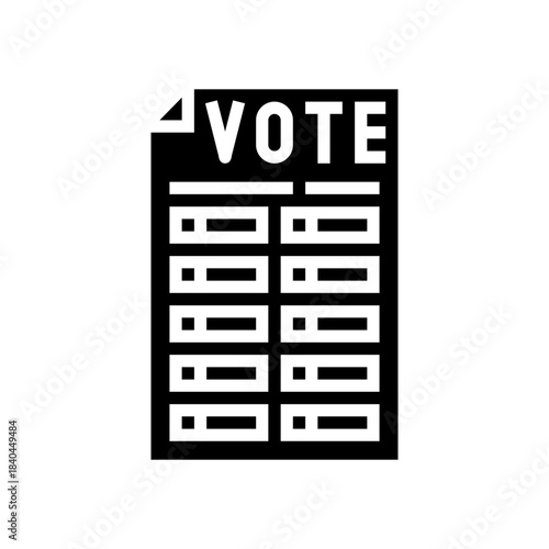 voting ballot glyph icon vector illustration