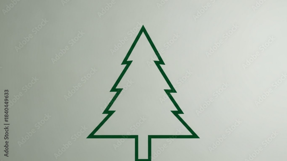 Obraz premium AIzaSyBIoNEMxfjvG6ihdwKfAeHDb5xZGyZi2eU Simple green pine tree outline minimalist vector illustration for nature and holiday design isolated on light bac