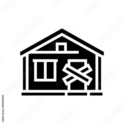 empty home left behind glyph icon vector illustration