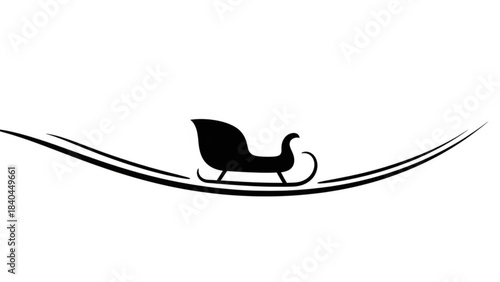 AIzaSyBIoNEMxfjvG6ihdwKfAeHDb5xZGyZi2eU Silhouette of Santas sleigh on a curved line minimalist vector graphic for Christmas and winter holiday designs i