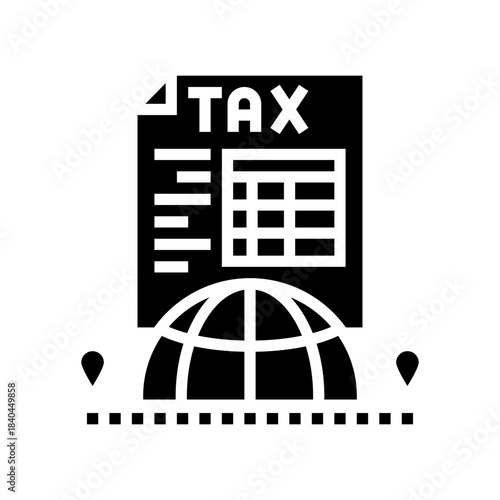 departure tax glyph icon vector illustration