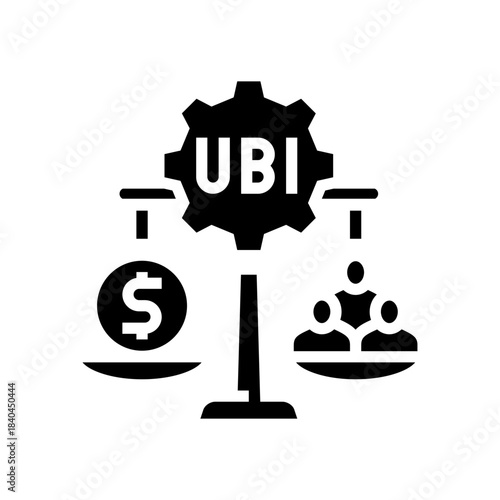 universal basic income glyph icon vector illustration