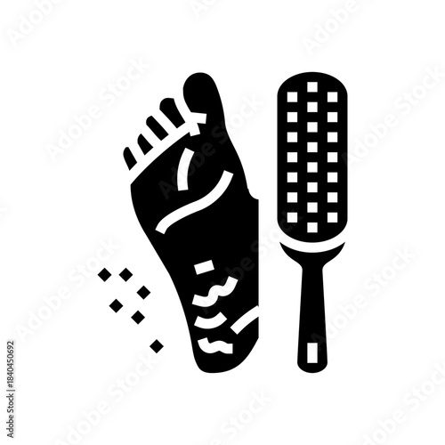 use foot scrub foot hygiene glyph icon vector illustration