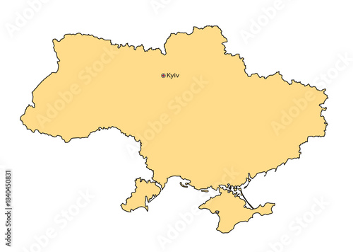 Vector drawing. Map of Ukraine