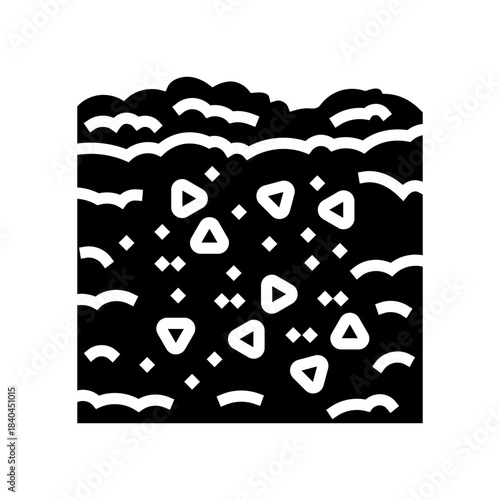 plastic particles soil glyph icon vector illustration