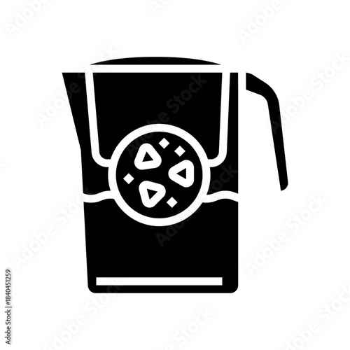microplastics filtered water glyph icon vector illustration