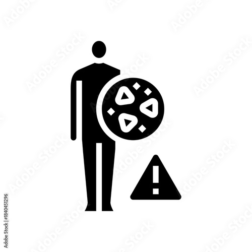 human exposure to microplastics glyph icon vector illustration
